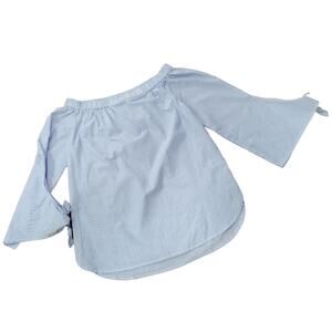 BeachLunchLounge off shoulder cotton Pinstripe top Size Small